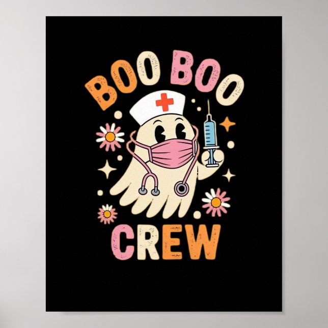 Poster Boo Boo Crew Halloween Ghost Nurse Essential T-Shi (Devant)