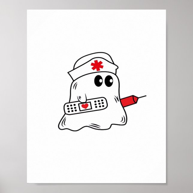 Poster Boo Boo Crew Nurse Halloween Ghost Funny Surdimens (Devant)