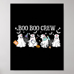 Poster Boo Boo Crew Nurw Ghost Funny Halloween