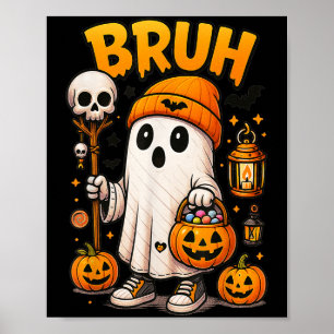Poster Boo Bruh Ghost Halloween mignon Ghost Tricot Ou Tr