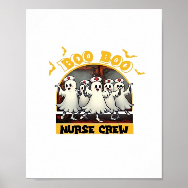 Poster BOO CREW CLASSIC NURSE HALLOWEEN T-SHIRT Overs (Devant)