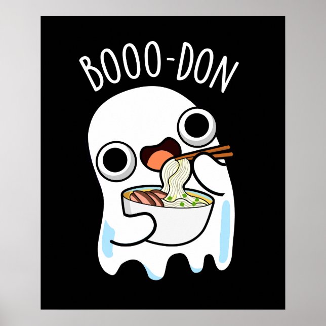 Poster Boo-don Drôle Fantôme Udon Pun Dark BG (Devant)