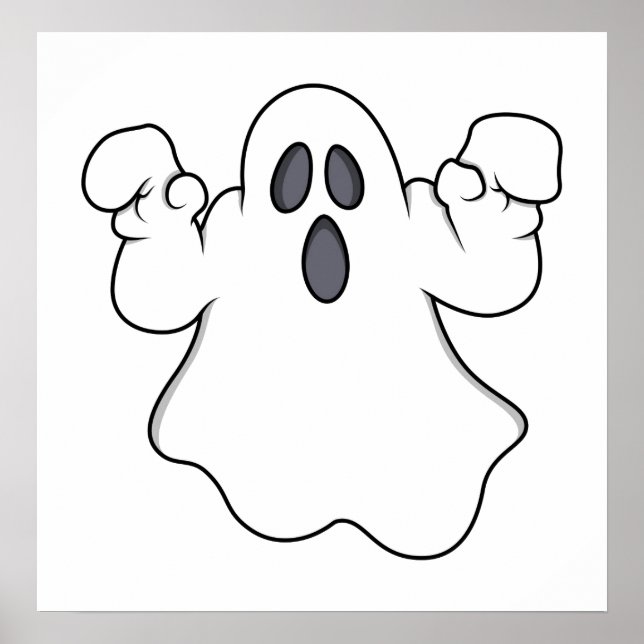 Poster Boo ! Éffrayant fantôme d'Halloween (Devant)