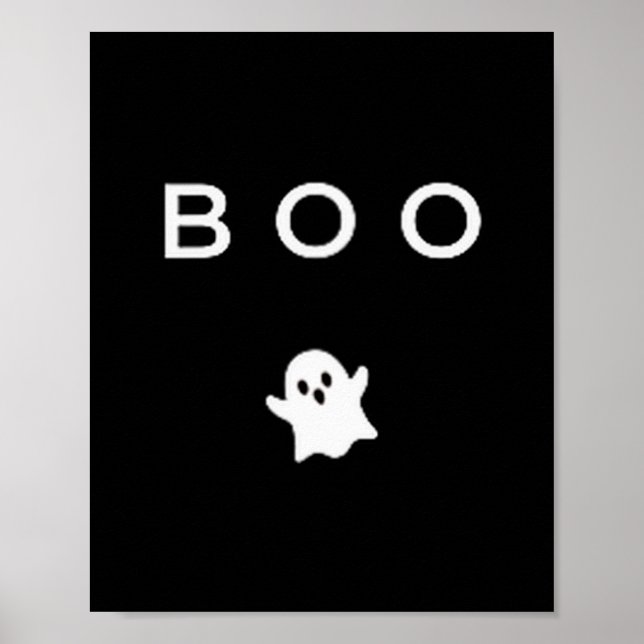 Poster Boo Ghost Halloween Subtle Minimal Fall Funny Tric (Devant)