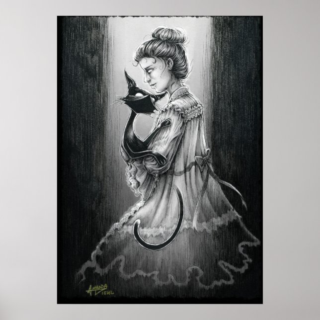 Poster Boo Kitty avec son fantôme (Devant)