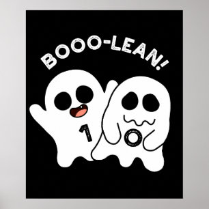 Poster Boo-lean Funny Computer Ghost Boolean Pun Dark BG