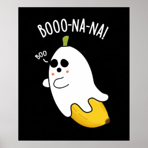 Poster Boo-nana Drôle Fantôme Banane Pun Fond sombre