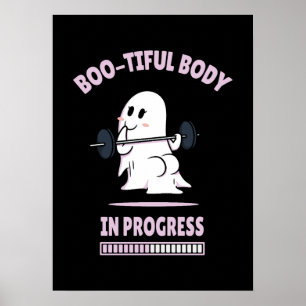Poster Boo Tiful Body - Drôle Halloween Ghost Gym Lifting