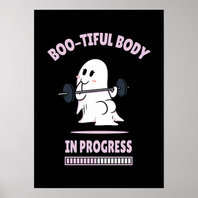 Poster Boo Tiful Body - Drôle Halloween Ghost Gym Lifting (Devant)