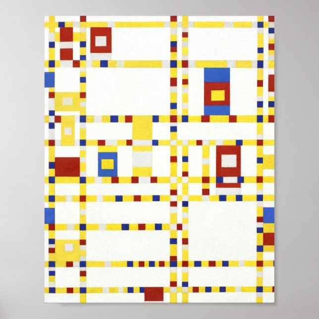 Poster Boogie Broadway de Piet Mondrian 1942 (Devant)
