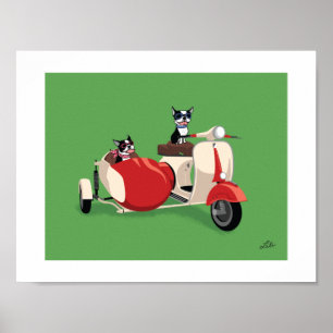 Poster Boogie sur Vespa (avec Rosie)