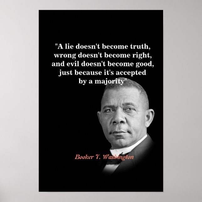 Poster Booker T. Washington Quota On Truth, Right, Good (Devant)