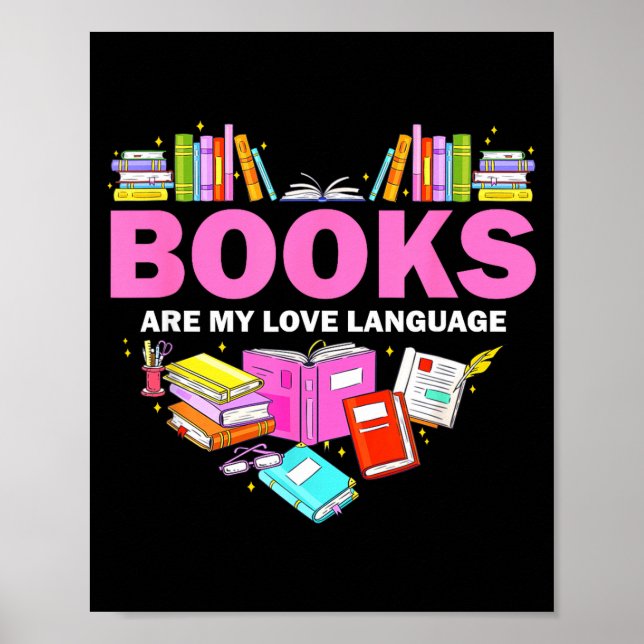 Poster Books Are My Love Language Reading Lover Librarian (Devant)