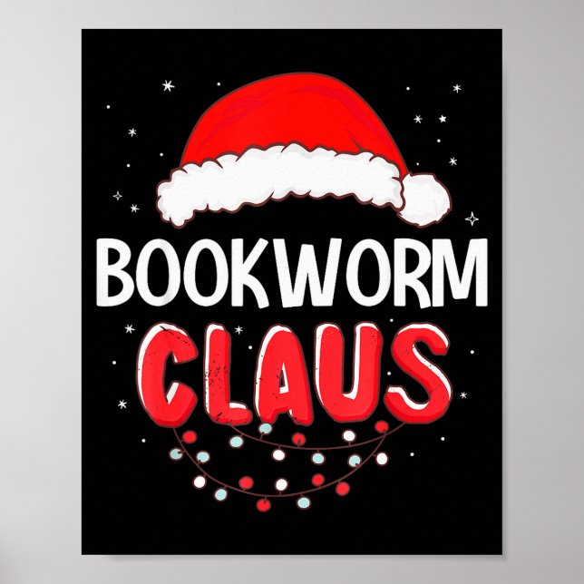 Poster Bookworm Santa Claus Christmas Matching Costume  (Devant)