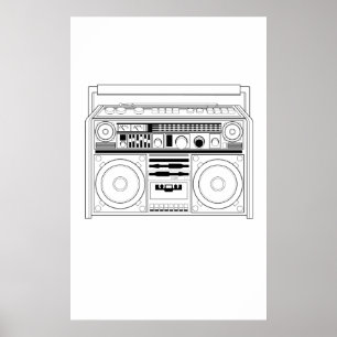 Poster Boom rétro/T-shirt Blaster Ghetto