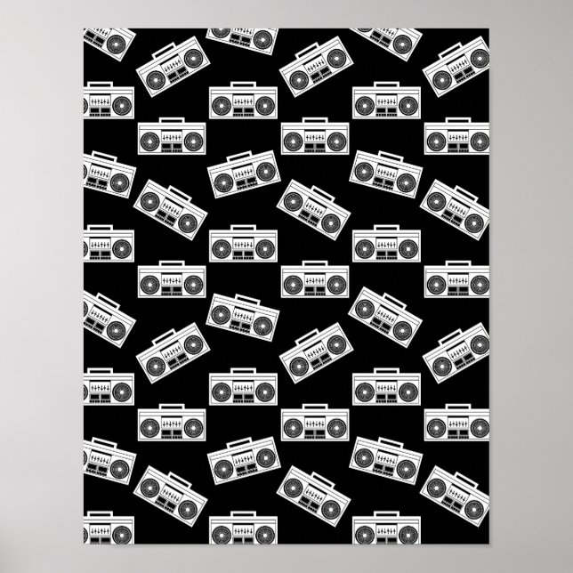 Poster Boombox de musique Imprimer Boombox Motif d'art No (Devant)