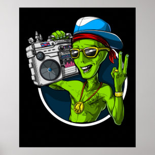Poster Boombox Party Aliens