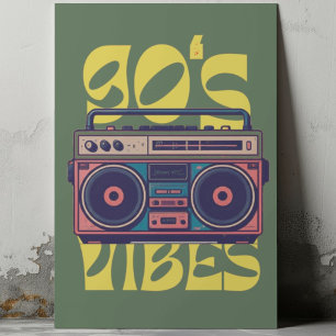Poster Boombox vintage de la vibe des années 90