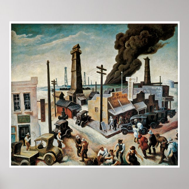 Poster Boomtown par Thomas Hart Benton 1928 (Devant)