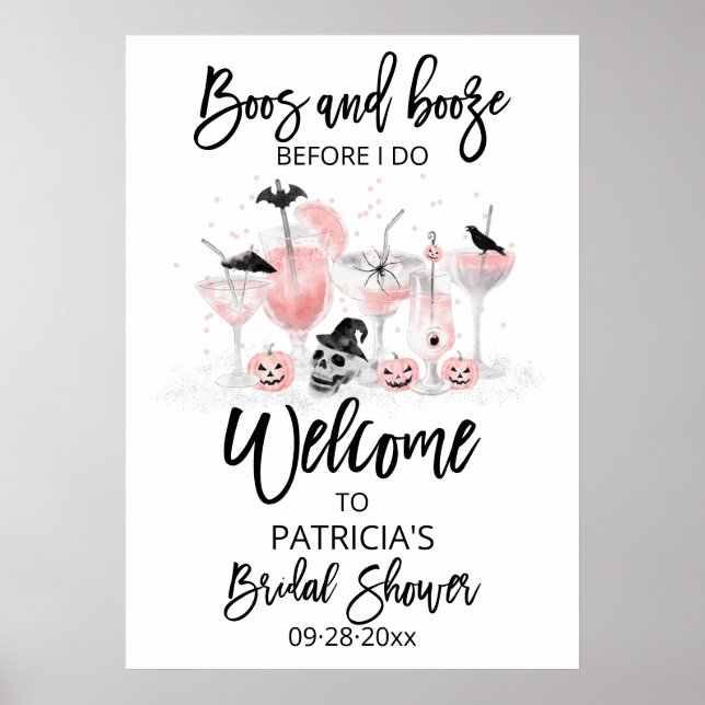 Poster Boos et Boissons  Signe de bienvenue pour une fête (Devant)