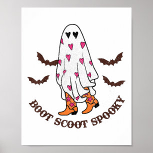 Poster Boot Scoot Éffrayant Cowboy Ghost Super Retro Hall