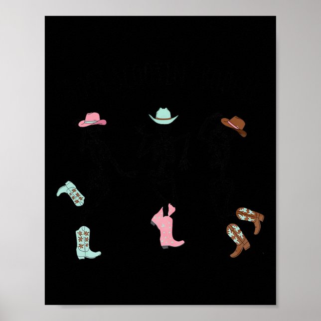 Poster Boot Scootin Boogie Skeletons Danser Western Hall (Devant)