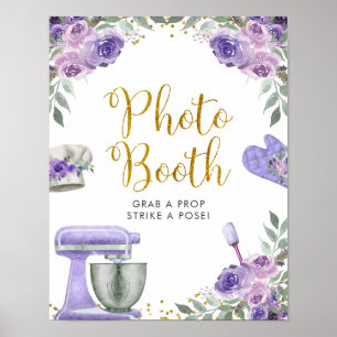Poster Booth Photo de Mariage Cuisine Purple Stock
