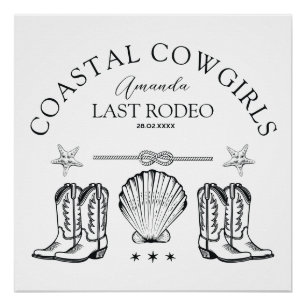 Poster Boots de la cow-girl côtière Western Bachelorette 