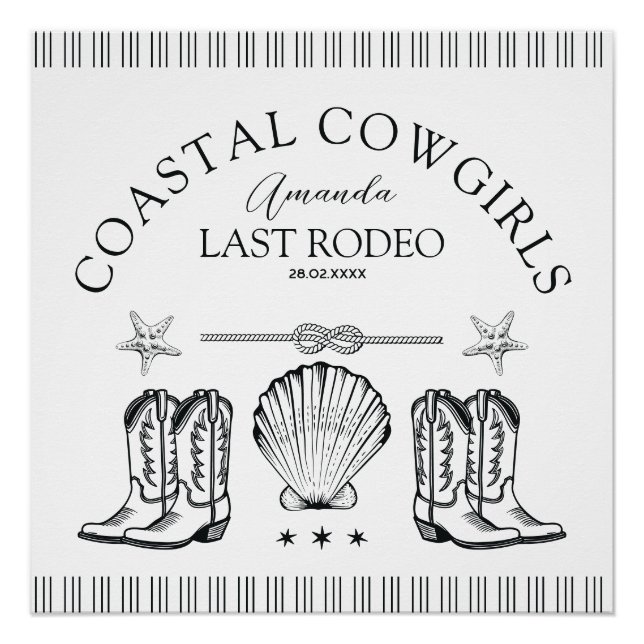 Poster Boots de la cow-girl côtière Western Bachelorette  (Devant)