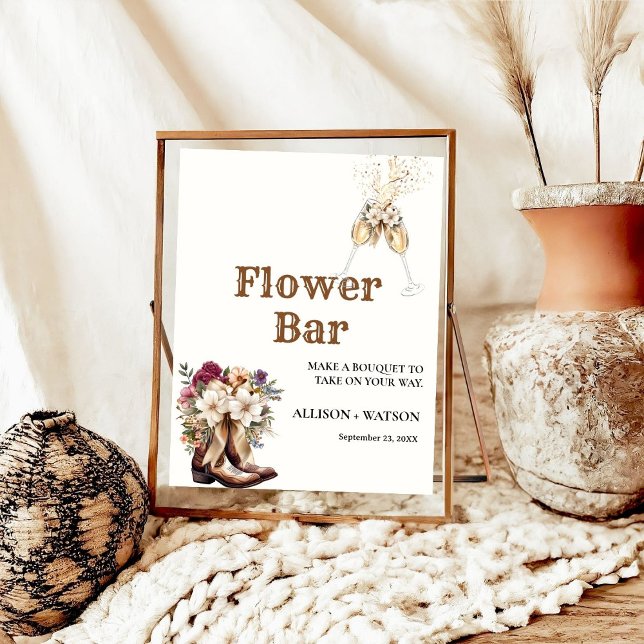 Poster Boots et bubbly Barre de fleurs de douche de la nu (Créateur téléchargé)