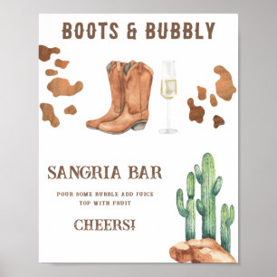 Poster Boots et Bubbly Bride douche sangria bar