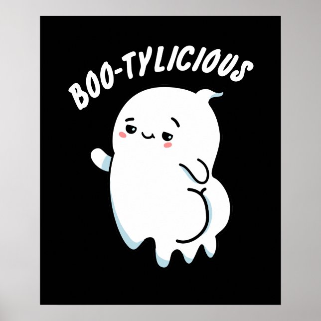 Poster Bootylicious Funny Ghost Pun Dark BG (Devant)