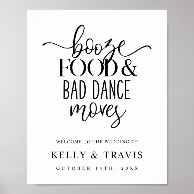 Poster Booze Food and Bad Dance déplace l'affiche Mariage (Devant)