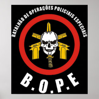 Poster BOPE Tropa De Elite Police Spéciale Brésilienne