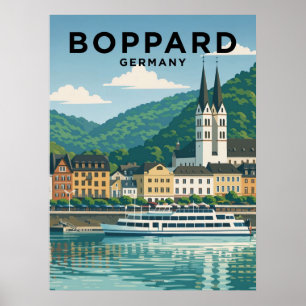 Poster Boppard Allemagne Voyage Ancien