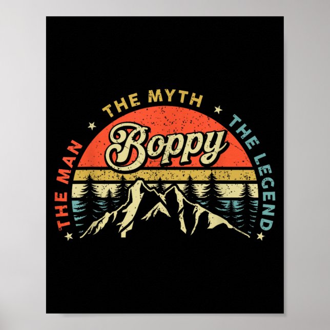 Poster Boppy Man Myth Legend Funny Father's Day Grandpa M (Devant)