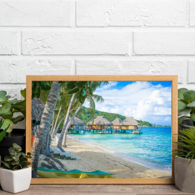 Poster Bora Bora Pacific Islands Bungalows sur l'eau (Créateur téléchargé)