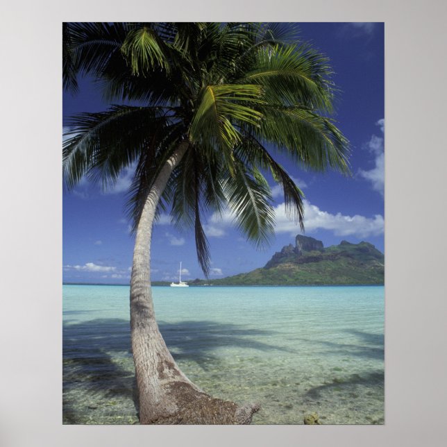 Poster Bora Bora, Polynésie française Mt Otemanu vu (Devant)