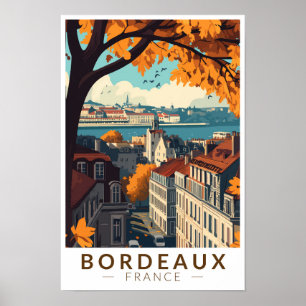 Poster Bordeaux France Travel Art Vintage