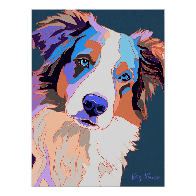 Poster Border Collie Dog 001 - Bruno Pokopen (Devant)