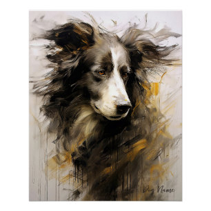 Poster Bordure Collie chien dans le vent 002 - Yacobsen D