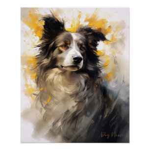 Poster Bordure Collie chien dans le vent 004 - Yacobsen D