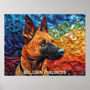 Poster Bordure Collie Papier Quitter Portrait de chien d'