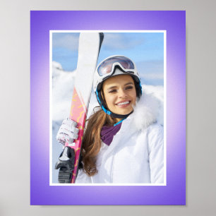 Poster Bordure de photo dégradé bleu violet rose Aura