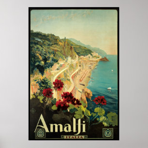 Poster Borgoni Amalfi Campanie Italie