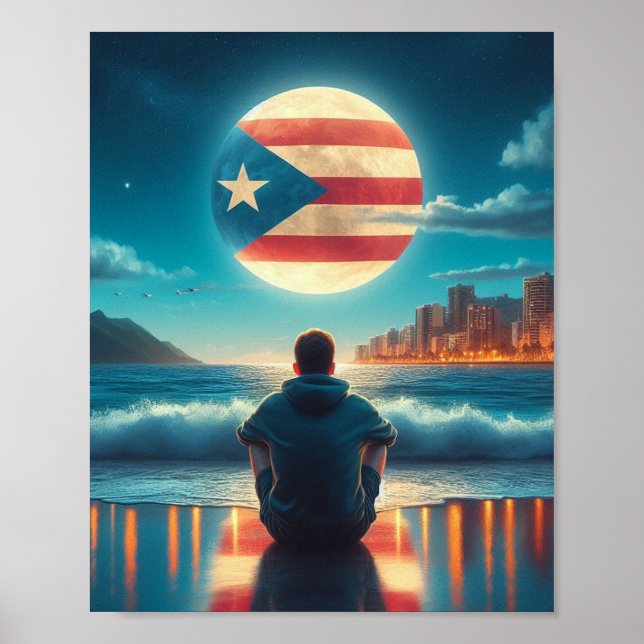 Poster Boricua Hasta en la Luna (Devant)