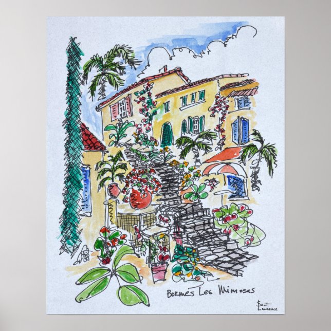 Poster Bormes-les-Mimosas | Provence-alpes-cote d'azur (Devant)