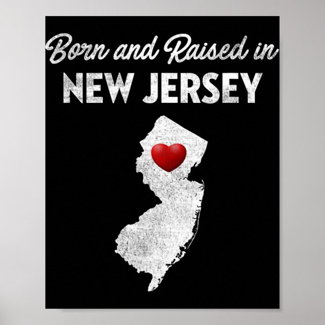 Poster Born And Raised In New Jersey - New Jersey Nj  (Devant)