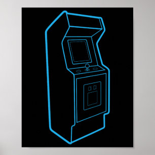Poster Borne d'arcade de jeu vidéo rétro