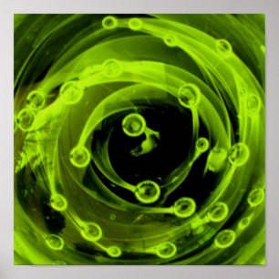 Poster Boro Blacklight Neon Green Glass Nebula Universe